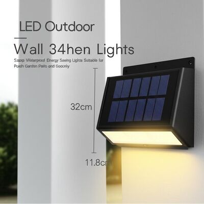 Giá tốt. Đèn tường ngoài trời mặt trời LED 11.8 3.4 32cm Đèn tiết kiệm năng lượng chống nước phù hợp cho sân vườn và an ninh trực tuyến