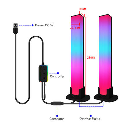 Giá tốt. Bluetooth Atmospheres Đèn bàn LED 280 * 33 * 32.5mm Vật liệu ABS + PC trực tuyến